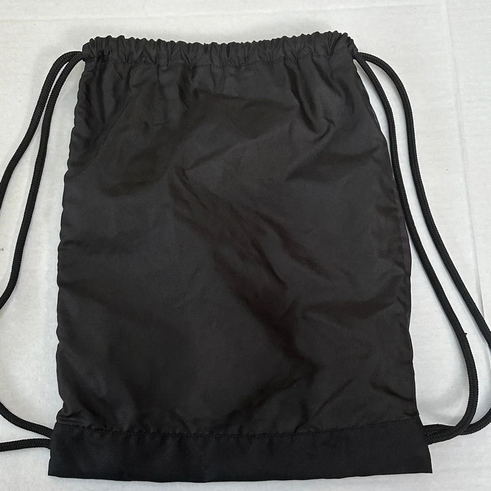 Reebok Black and Dark Gray Drawstring Backpack